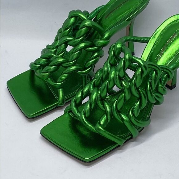 Bottega Veneta Reflection woven metallic leather mules size 38 - Picture 10 of 15